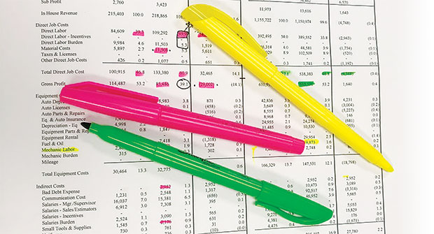 Highlighters and spreadsheet (Photo: Ken Thomas and Ben Gandy)