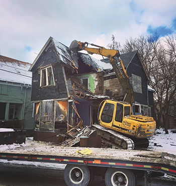 Demolition of a house (Photo: J. Barker Landscaping Co.)