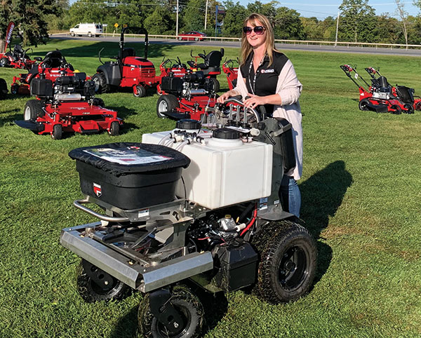 Sarah Webb on spreader (Photo: LM Staff)