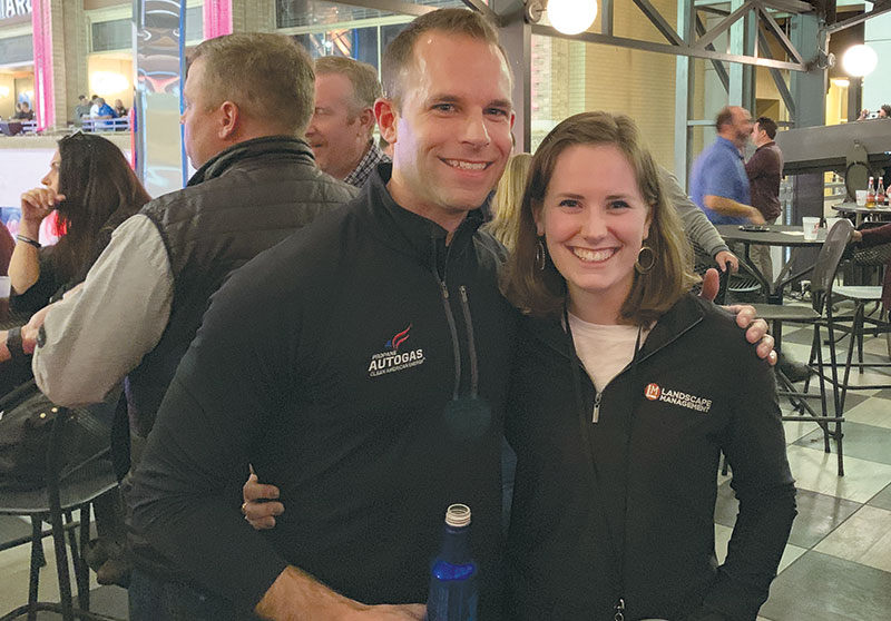 Blast from the past LM Managing Editor Clara Richter, right, ran into her old friend Jeff Salem of Swanson Russell. Salem works with the Propane Education and Research Council and has been working with Richter since her days on LM’s sister publication, LP Gas. Photo: LM Staff