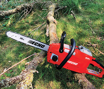 Battery-powered chainsaw (Photo: Bedell Property Management)