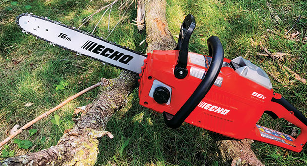 Battery-powered chainsaw (Photo: Bedell Property Management)