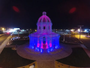Etherea art piece lit in multiple colors. (Photo: Urban Habitat)