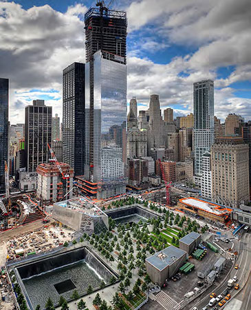 Construction of 9/11 Memorial (Photo courtesy of PWP Landscape Architecture)
