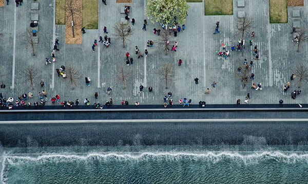 Overview of 9/11 Memorial (Photo courtesy of PWP Landscape Architecture)