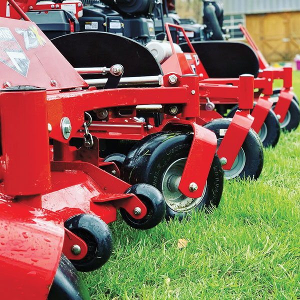 The stability of Ferris stand-on mowers allows Richey Plemons and his crew to better handle mowing steep slopes. (Photo: Richey Plemons)