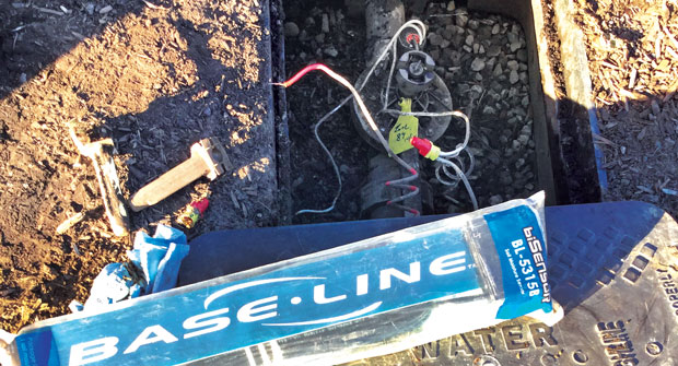 WATER WISE Pacific Landscape Management has been using soil-moisture sensors on its commercial properties to help conserve both water and clients’ money. Pictured is the Baseline biSensor the company commonly uses. (Photo: Pacific Landscape Management)