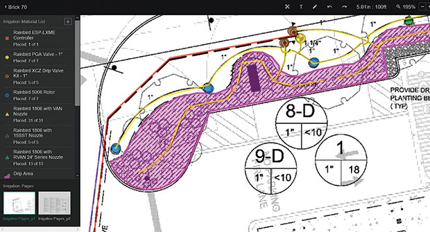 Irrigation markup (Photo: LandOne Takeoff)