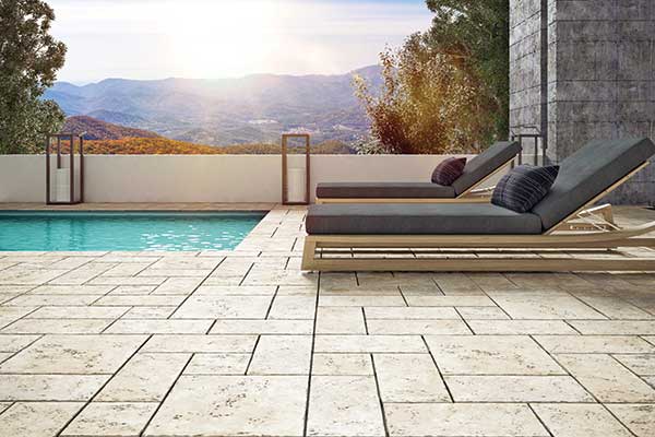 Travertino Overlay paver (Photo: Belgard)