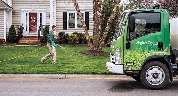 Virginia Green Lawn Care spray tech (Photo: Tony Ventouris)