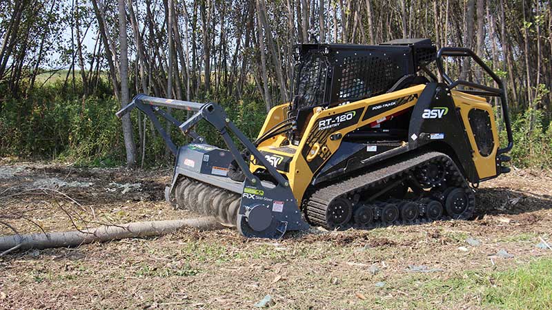 ASV Holdings Inc. partnered with Loftness Specialized Equipment to design a specialized Loftness S-Series Battle Ax mulching head for optimized performance with ASV machines. The skid steer and compact track loader attachment available through ASV’s dealer network is designed to produce a finer mulch with fewer passes. (Photo: ASV)