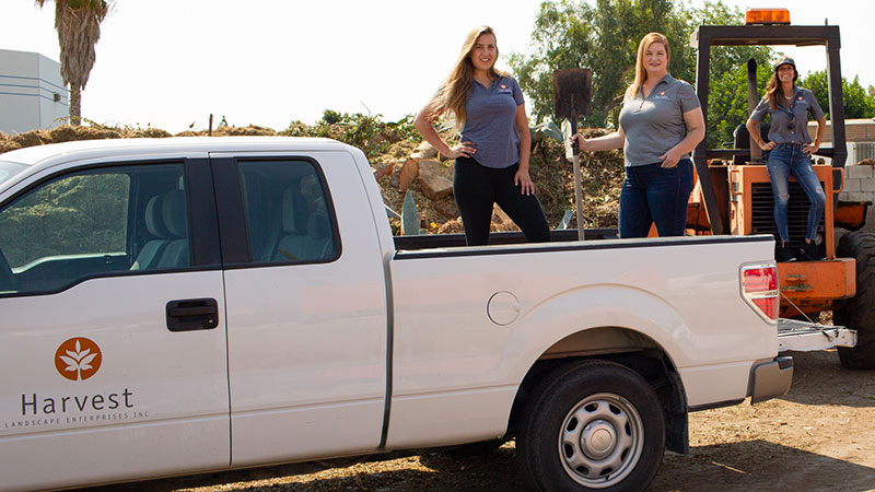 Harvest Landscape's Sierra Schinhofen, Amanda Gray, and Christy Babbitt. (Photo: Harvest Landscape Enterprises)