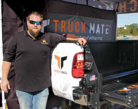Nick Carlson with Truck Mate product (Photo: LM Staff)