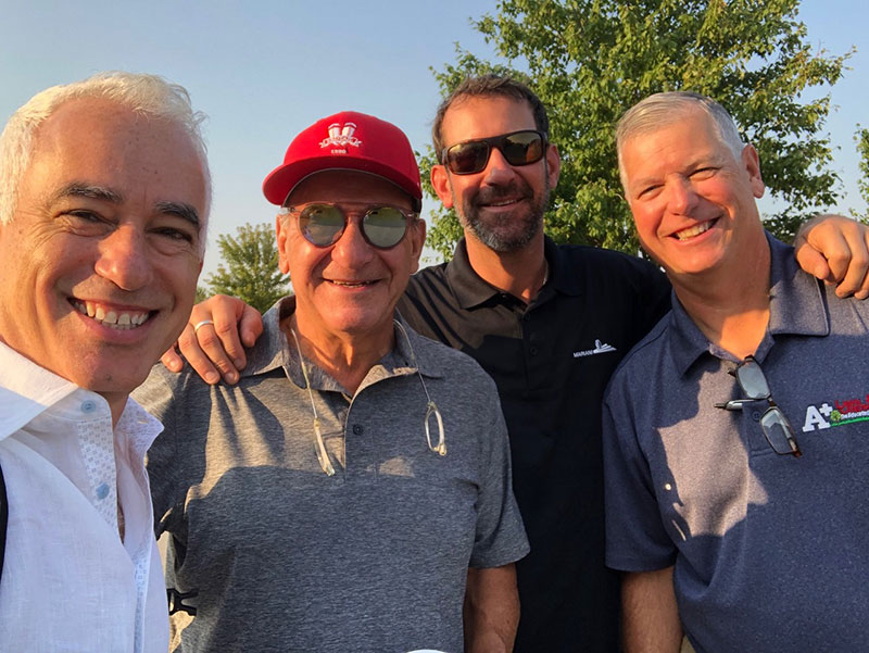Jeffrey Scott, Frank Mariani Sr., Frank Mariani Jr. and Shawn Edwards at Jeffrey Scott's Summer Growth Summit at A+ Lawn and Landscape in Des Moines, Iowa. (Photo: Jeffrey Scott)