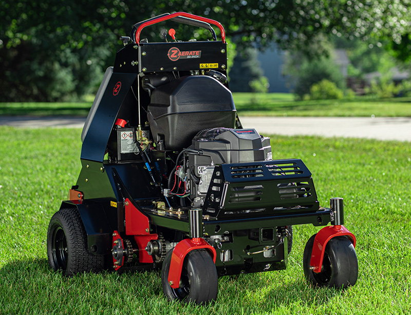 Among Z Turf Equipment's new products is the Z-Aerate 30, a 30-inch stand-on aerator. (Photo: Z Turf Equipment)