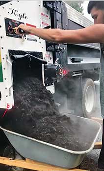 A major perk of battery-operated equipment is the lack of noise it generates. (Photo: Davison's 4 Season Landscaping)