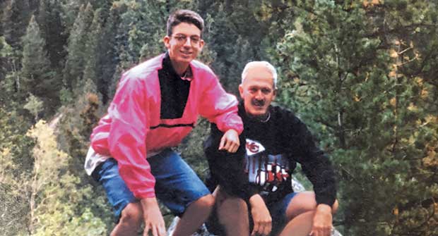 In a treasured photo with his dad, Jones sports a bold fashion choice. (Photo provided by LM Staff)