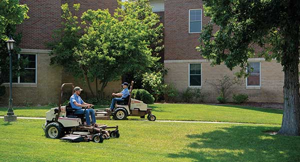 Because mowing crews spend much of their day on mowers, comfort is key when companies decide on new equipment. (Photo: Grasshopper Mowers)