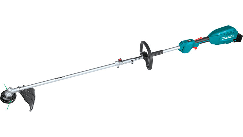 Makita’s 18V LXT Brushless Cordless Couple Shaft offers users versatility with multiple power head attachments such as the 13-inch string trimmer shown here. (Photo: Makita U.S.A.)