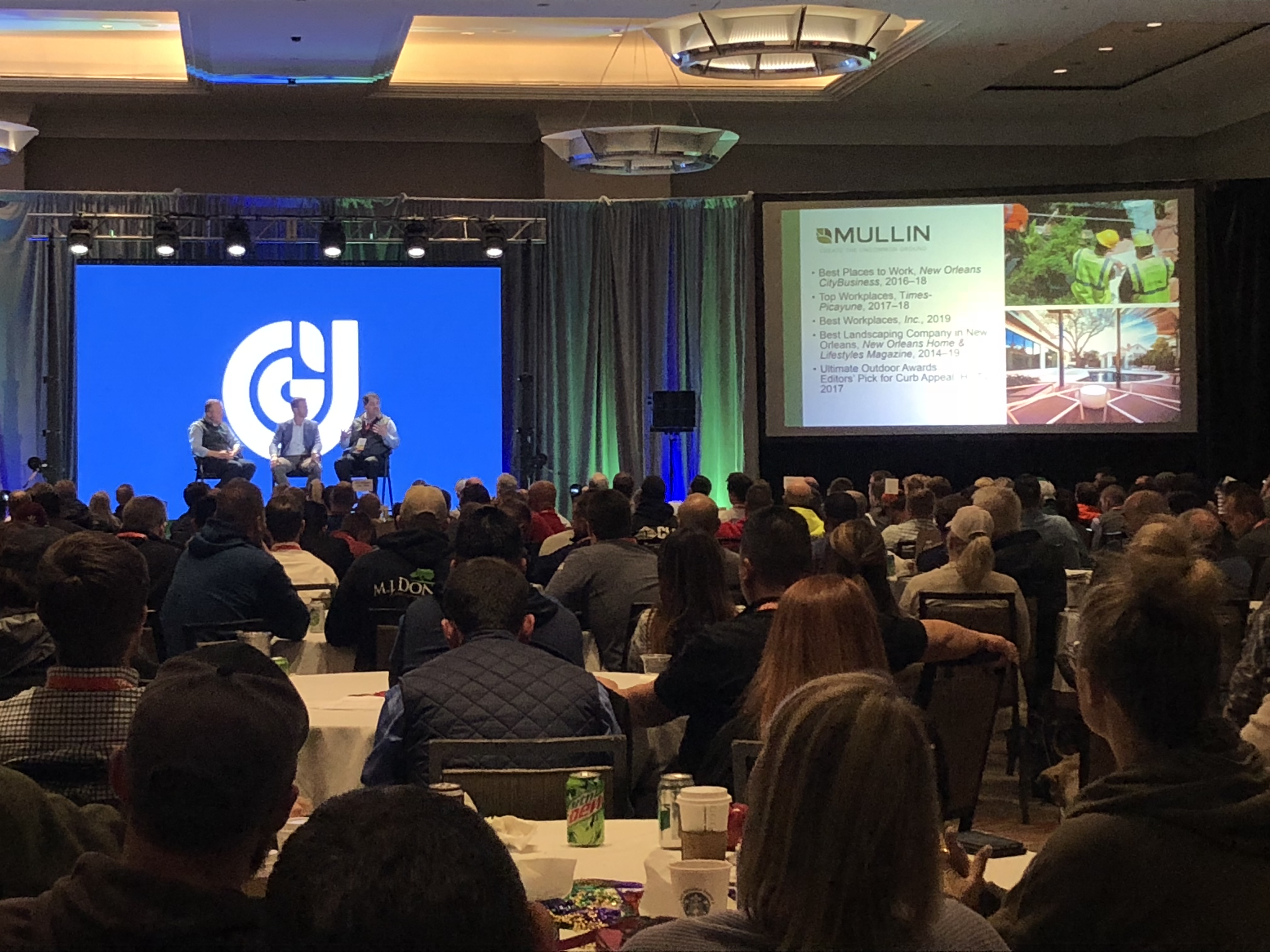 Marty Grunder announces Mullin as the host company of Grow! 2021 at the 2020 Grow! conference in Charlotte, N.C. (Photo: LM Staff)