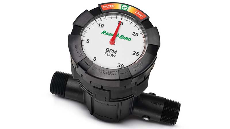 Rain Bird’s new Flow-Indicating Basket Filter product line provides flow measurement, filtration and integrated pressure regulation. (Photo: Rain Bird)