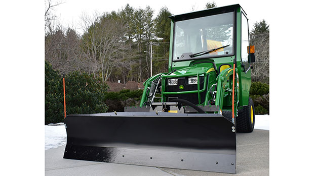 Artillian Tractor's new 72-inch-wide hydraulic angle plow option created for various vehicles. (Photo courtesy of Artillian Tractor)