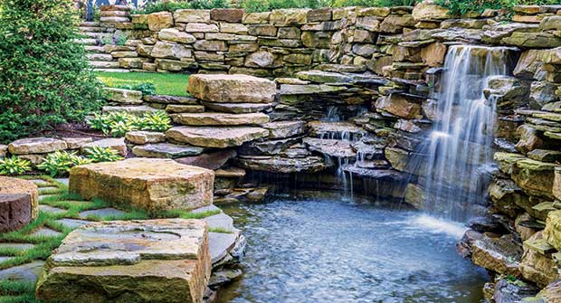 Waterfall and pond (Photo: Exscape Designs)