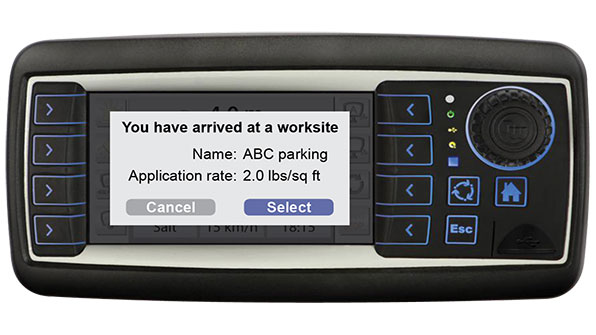 The HTrack system uses HillTip’s StrikeSmart controller, which is placed in the cab and connects to IceStriker and SprayStriker products. (Photo courtesy of Hilltip)