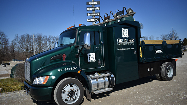 GLC’s trucks are designed to maximize organization. (Photo courtesy of Grunder Landscaping Co.)