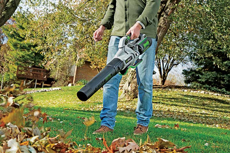 Battery-powered blowers can require less maintenance and release no emissions. (Photo: Ego)