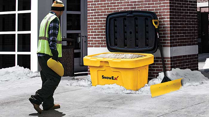The SnowEx all-weather storage containers will be available in four sizes including including 3, 6, 12 and 18 cubic feet. (Photo: SnowEx)