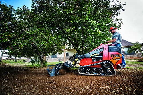 Flexibility: Mini skid-steers tend to be slower and have lower load ratings than larger machines, but users say they gain flexibility when going small. (Photo: Ditch Witch)