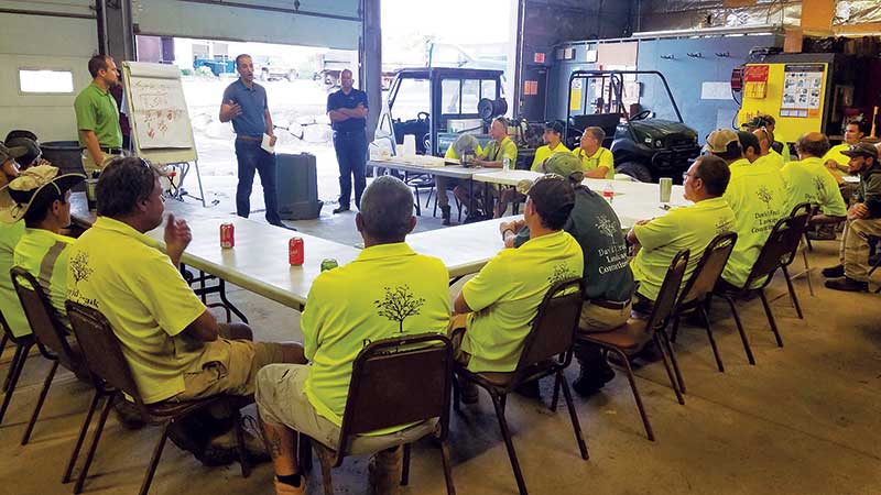 DJFLC employees undergo continuous safety trainings. (Photo: David J. Frank Landscape Contracting)