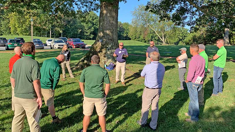 Ronda Roemmelt Sneider, Kelly Lewis and Mike DeGiorgio share a little bit about Ruppert Nursery, a separate entity from the landscaping business. (Photo: LM Staff)