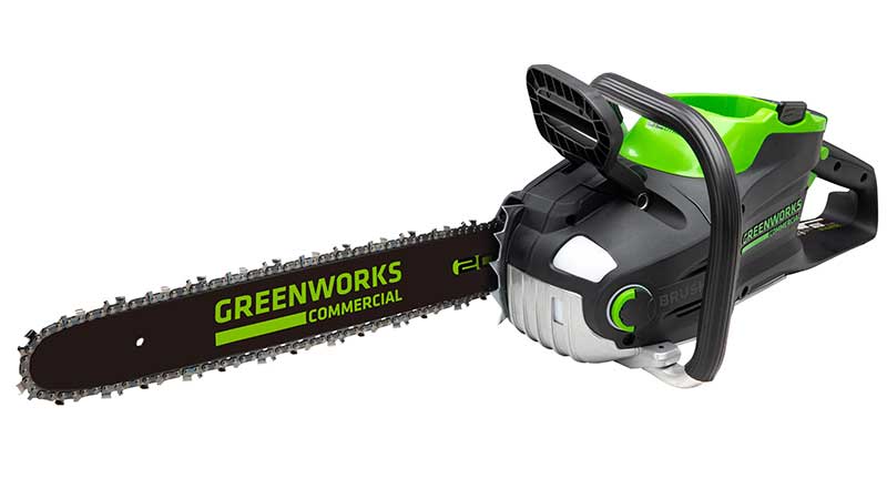 Greenworks adds a 20-inch chainsaw model offering 3.4 kW of power. (Photo: Greenworks)