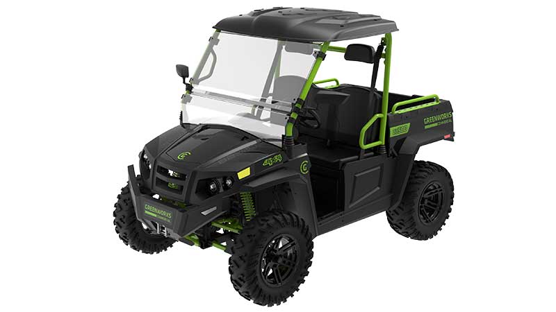 Greenworks' CU500 UTV has a cargo capacity of 330 pounds, a towing capacity of 1,250 pounds and can go up to 40 miles on one charge. (Photo: Greenworks)