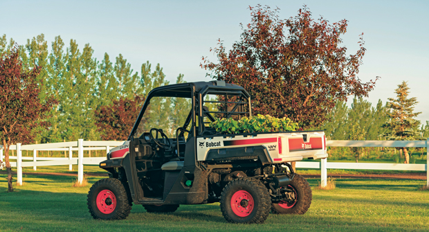 Experts say simple aftermarket items like a roof on UTVs boost productivity. (Photo: Bobcat)