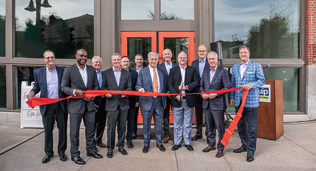 of the board, president and CEO, The Toro Co.; Greg Fischer, Mayor, Louisville; Dan Ariens, CEO, Ariens Co. (Photo: Allie Filley)