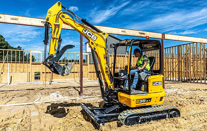 JCB's 35Z-1 new 3.5-ton zero tail swing compact excavator. (Photo: JCB)