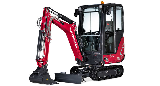 Yanmar takes a step into the field of electrification with its first mini excavator prototype, the SV17e. (Photo courtesy of Yanmar.)