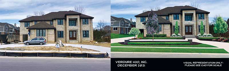 Nicole Risch, co-owner of Verdure H20 says the realistic renderings of PRO Landscape software help sell projects as is seen by this before and project rendered images. (Photos: Verdure H20)