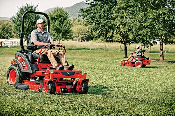 Crew member on mower (Photo: Kioti)