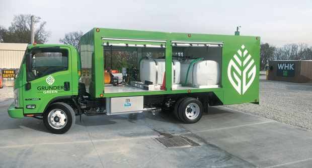 Spray rigs can provide your company with a mobile billboard. (Photo: Grunder Landscaping Co.)