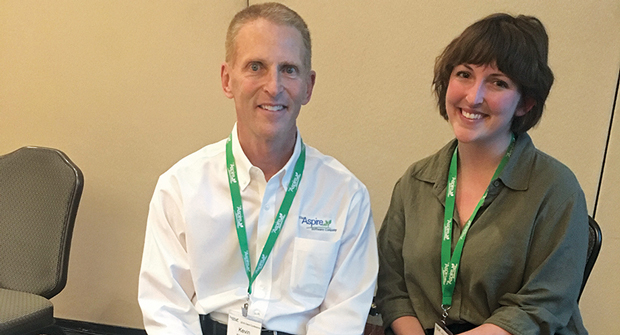 Kevin Kehoe with his daughter, Julia, who joined Aspire as business development representative at a 2019 Aspire event. (Photo: LM Staff)