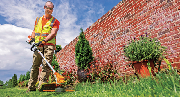 Even when performing simple tasks, safety should be at the top of a landscaper’s mind. (Photo: Stihl)