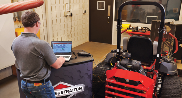 Product testing at Briggs & Stratton Power Application Centers pinpoints engine power needs for various pieces of equipment. (Photo: Briggs & Stratton)