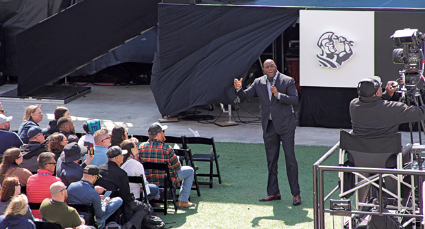 Los Angeles Lakers legend Magic Johnson was the keynote speaker at ServiceTitan’s Pantheon 2022. (Photo: LM Staff)