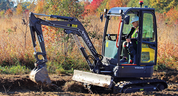 Volvo said contractors could save up to 35 percent in maintenance with its electric compact excavator. (Photo: Volvo)