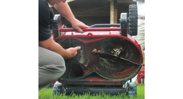 Industry experts say maintenance components not to overlook with walk-behind mowers include regular oil changes and air filter cleanings. (Photo: Exmark)