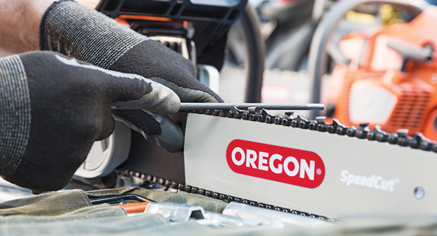 Experts say using lubrication designed specifically for chainsaws rather than engine oil is vital to keep up proper equipment maintenance. (Photo: Oregon Products)